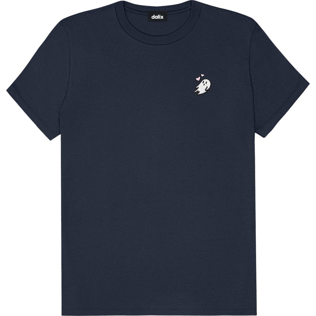 Dalix Heartly Ghost Tee In Navy Blue