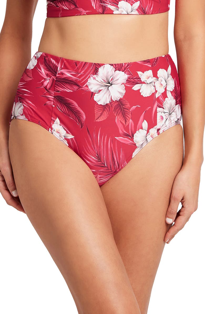 Sea Level Tropicale High Waist Bikini Bottoms, Alternate, color,