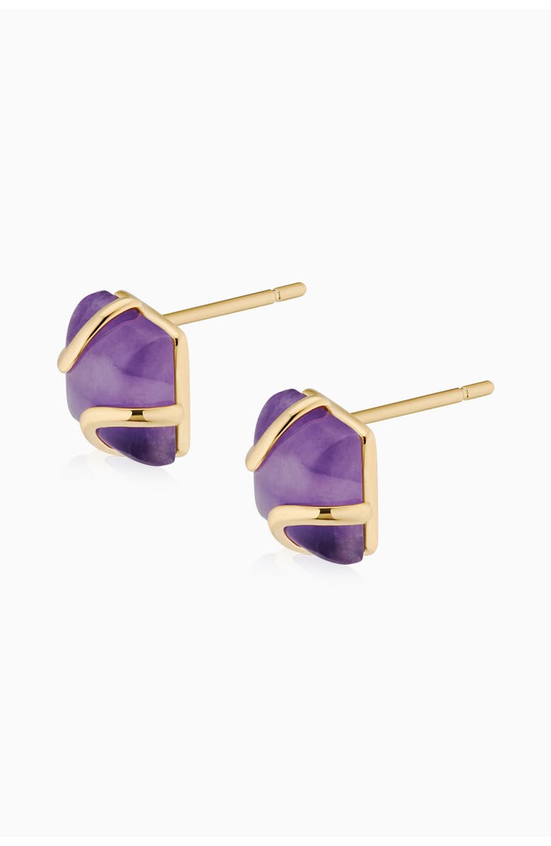 Oradina 14K Yellow Gold Captivating Studs, Alternate, color, 14K Yellow Gold, Amethyst