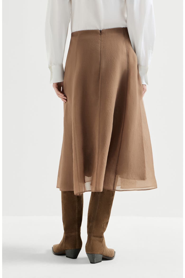 Crispy silk circle skirt, Alternate, color, Brown