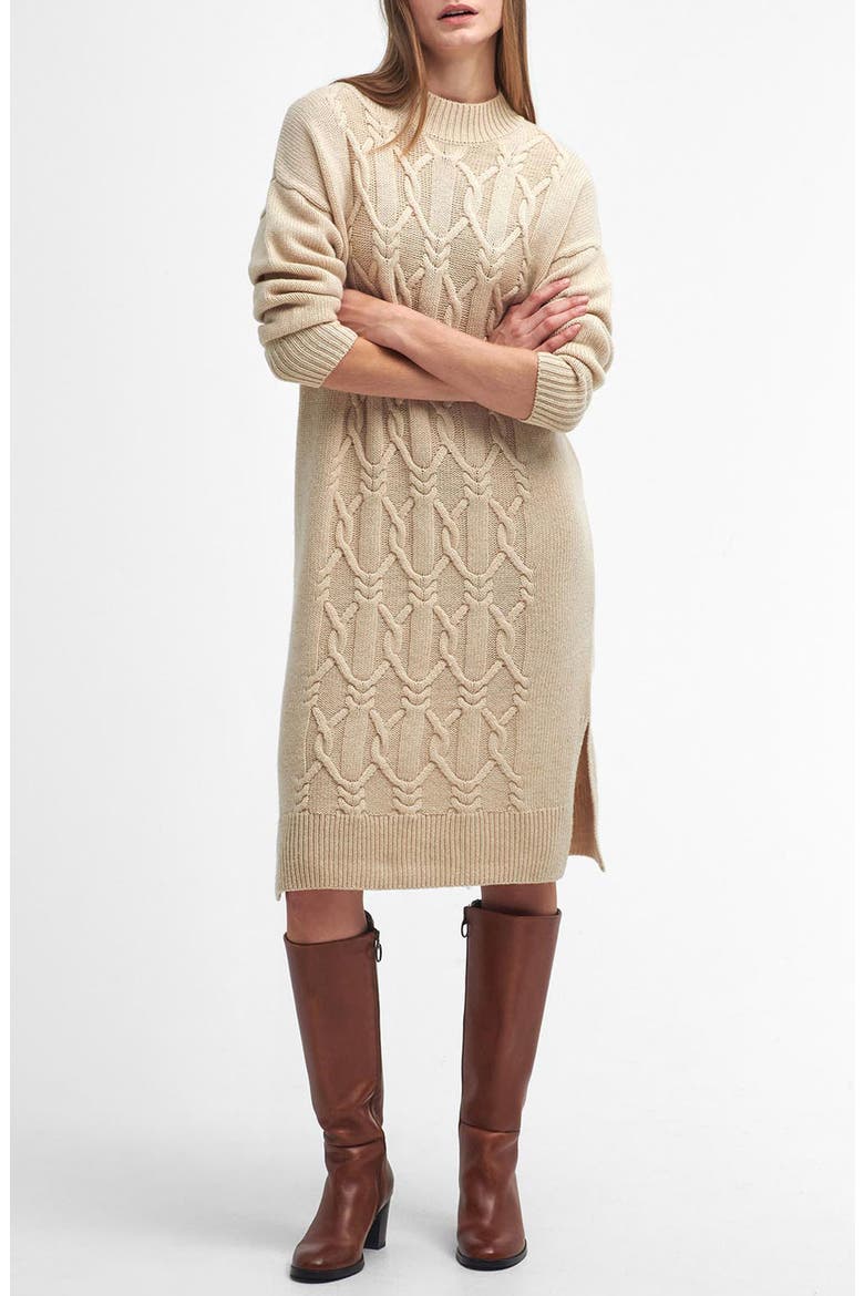 Elisha Long Sleeve Wool Blend Sweater Dress, Main, color, WHITE PEPPER