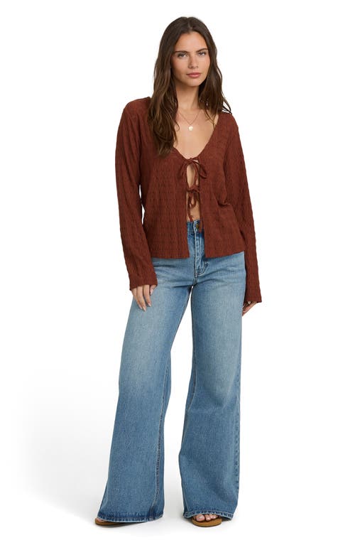 Billabong Havana Tie Front Knit Top In Brown