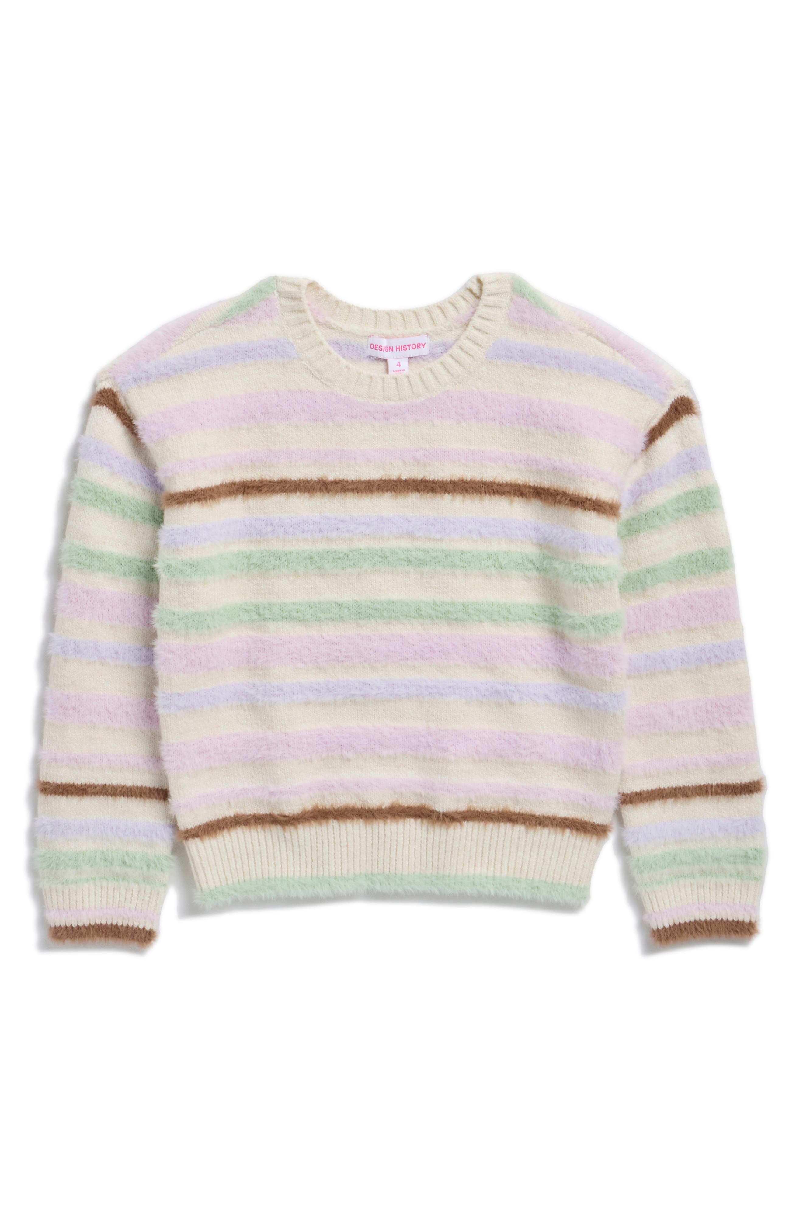 Kids' Striped Fuzzy Sweater