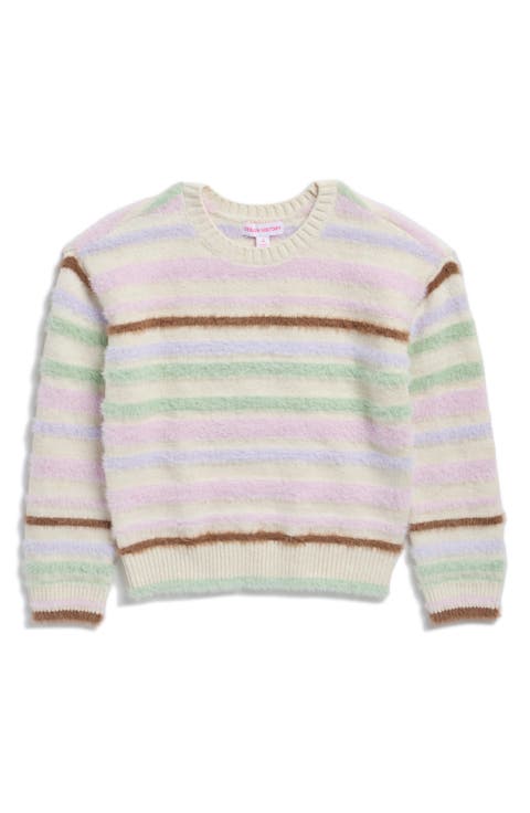 Kids' Striped Fuzzy Sweater