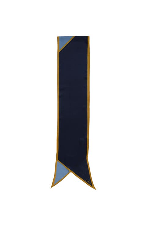 Colorblock Silk Bias Scarf