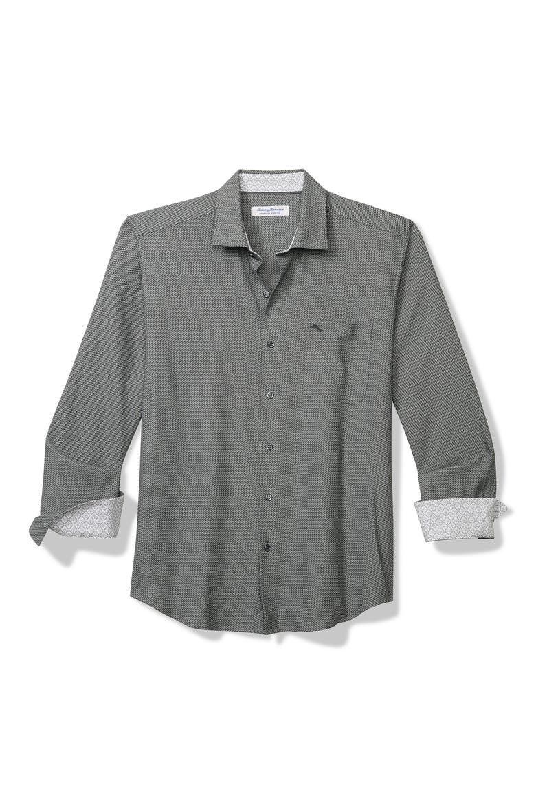 Sarasota Stretch Ventura Key Long Sleeve Button Up Shirt, Main, color, BLACK