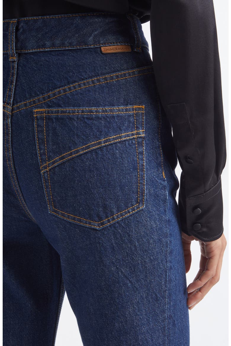 High Waist Slim Stretch Denim Flare Jeans, Alternate, color, HARBOUR BLUE