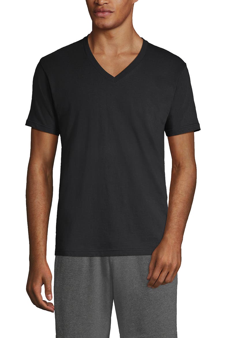 V-neck Undershirt 3 Pack, Main, color, Black