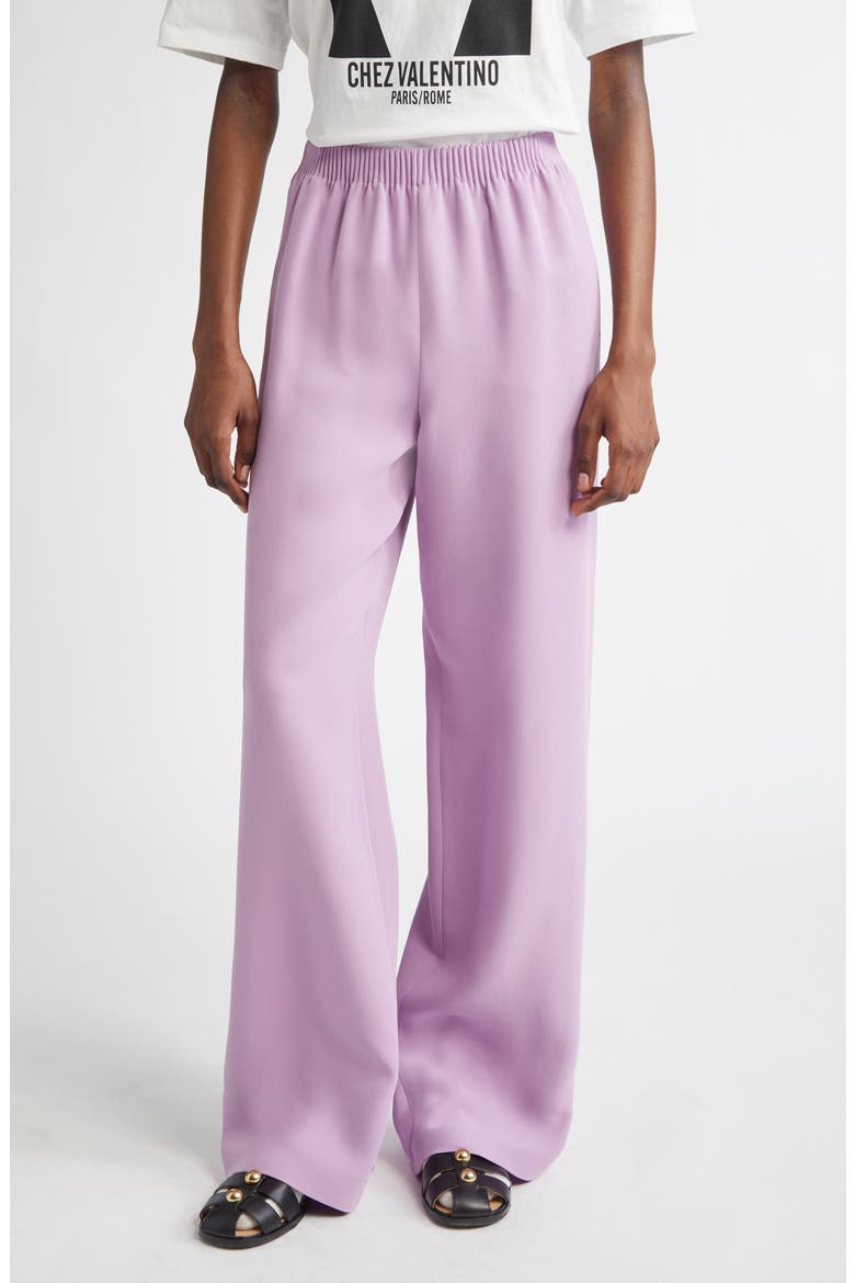 Silk Cady Couture Wide Leg Pants, Main, color, VIOLET