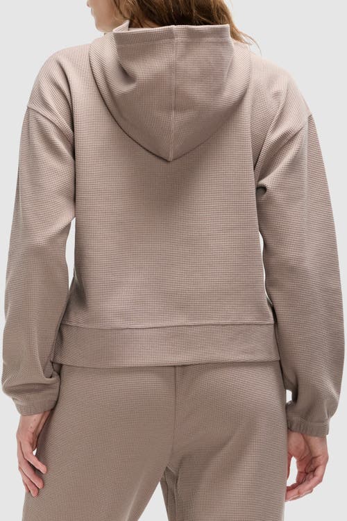 Peloton Waffle Snap Pull Over Hoodie In Taupe Grey