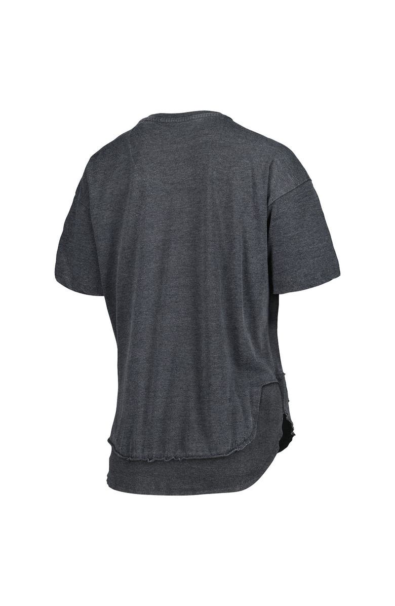 PRESSBOX Women's Pressbox Black Iowa Hawkeyes Arch Poncho T-Shirt, Alternate, color,