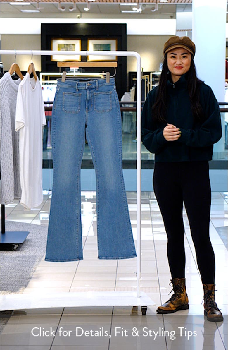 Beverly Patch Pocket High Waist Skinny Flare Jeans, sales video thumbnail