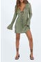 Malop Plissé Long Sleeve Minidress