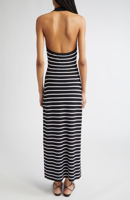 Proenza Schouler Meryl Striped Matte Viscose Rib Halter Maxi Dress In Multi