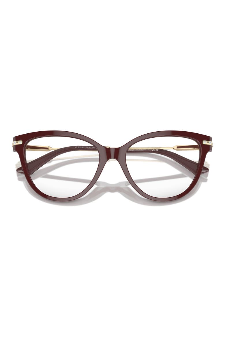52mm Cat Eye Optical Glasses, Alternate, color, RED / DEMO LENS