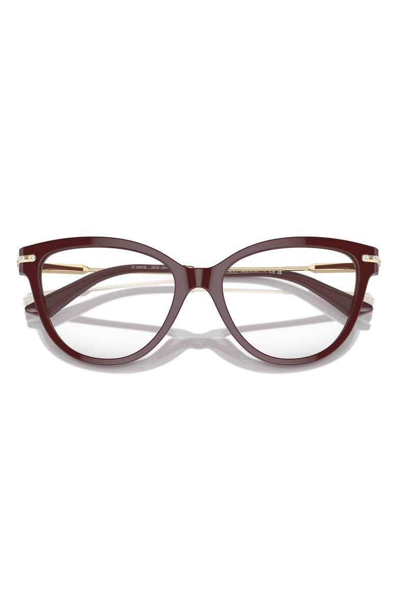 Jimmy Choo 52mm Cat Eye Optical Glasses, Alternate, color, Red / Demo Lens