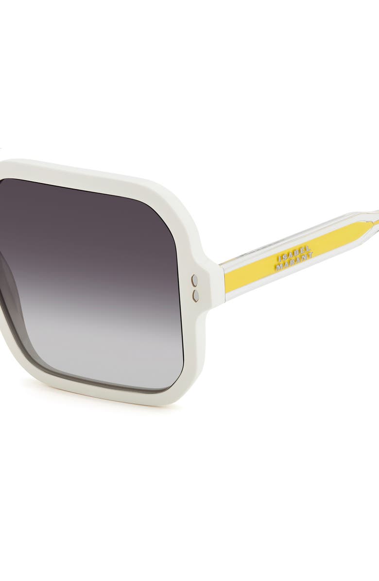 Isabel Marant 57mm Gradient Square Sunglasses, Alternate, color, Ivory/ Grey Shaded