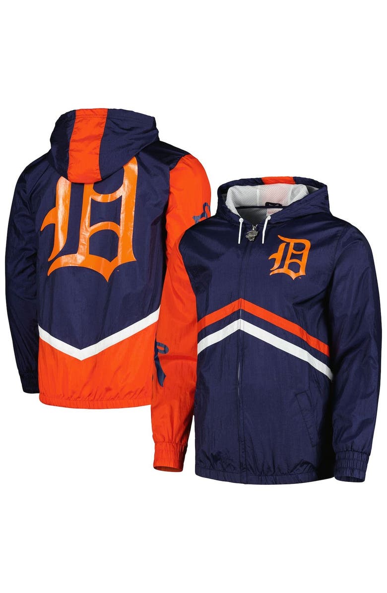 Mitchell & Ness Men's Mitchell & Ness  Navy Detroit Tigers Undeniable Full-Zip Hoodie Windbreaker Jacket, Main, color, 