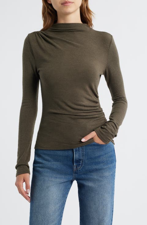 Joelle Ruched Funnel Neck Top