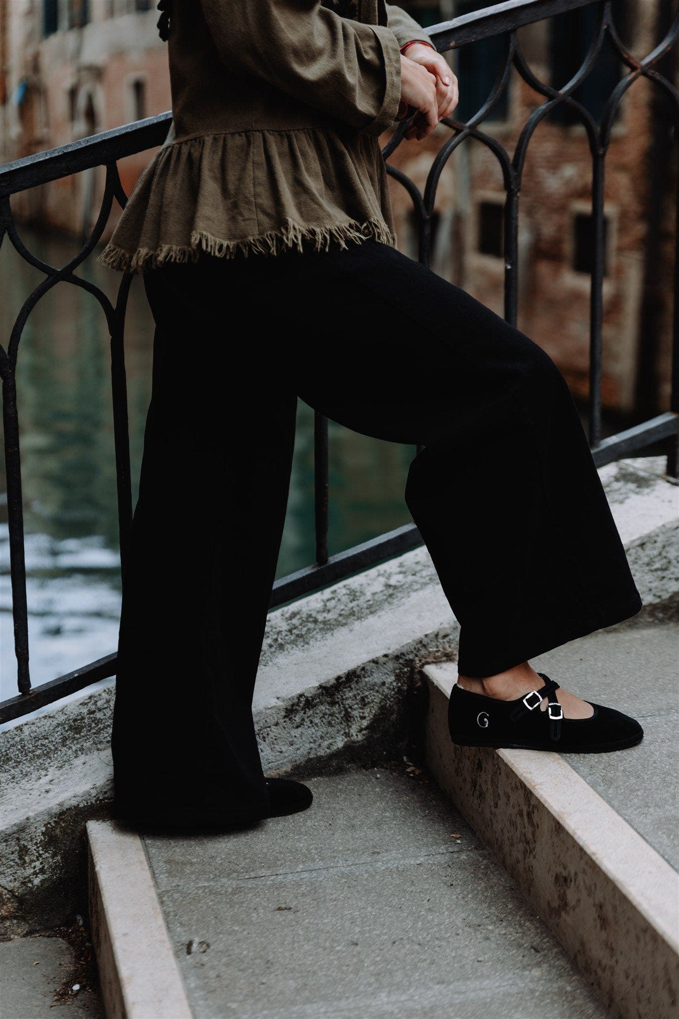 Gondolina Shoes Mary Jane Double Lace Ballet Flats, Alternate, color, Gondola Black