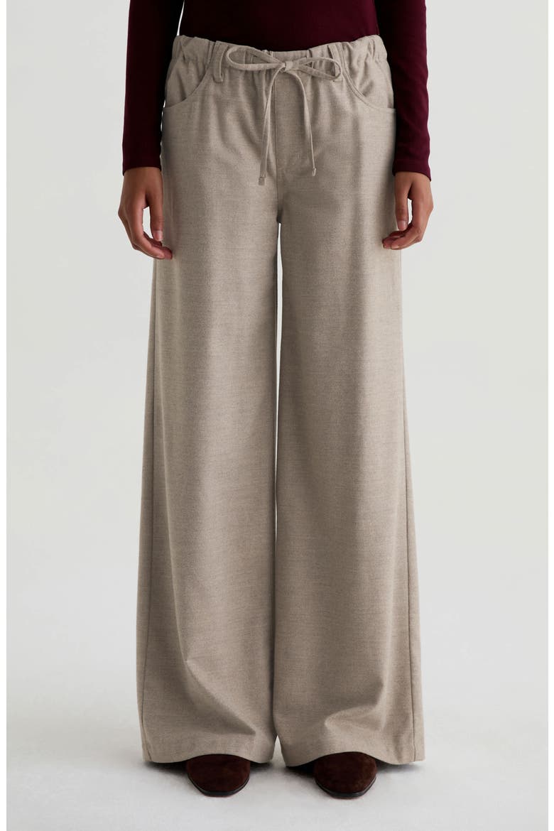 Stella Drawstring Wide Leg Pants, Main, color, MELANGE OAT