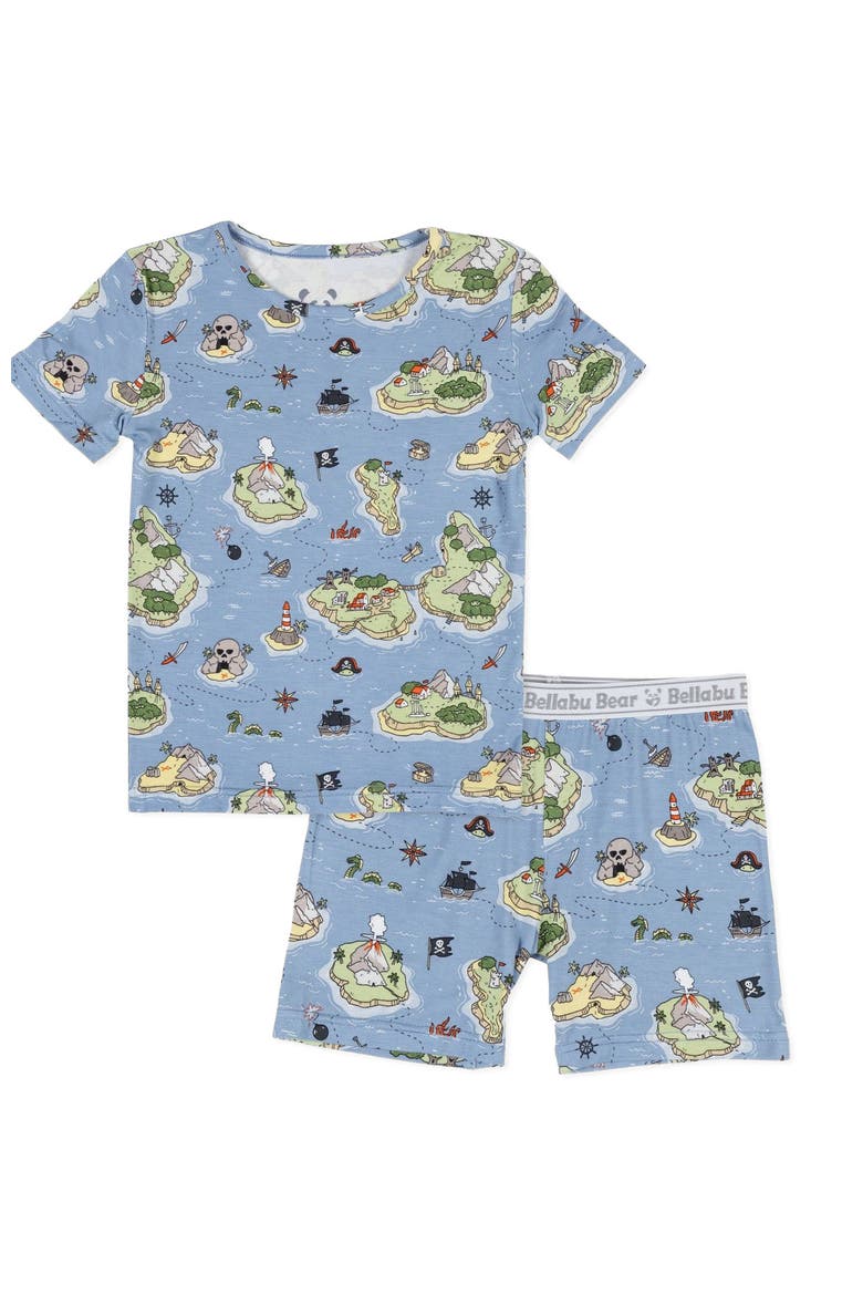 Pirate Cove Kids 2-Piece Short Sleeve & Shorts Pajama Set, Main, color, Pirate Cove