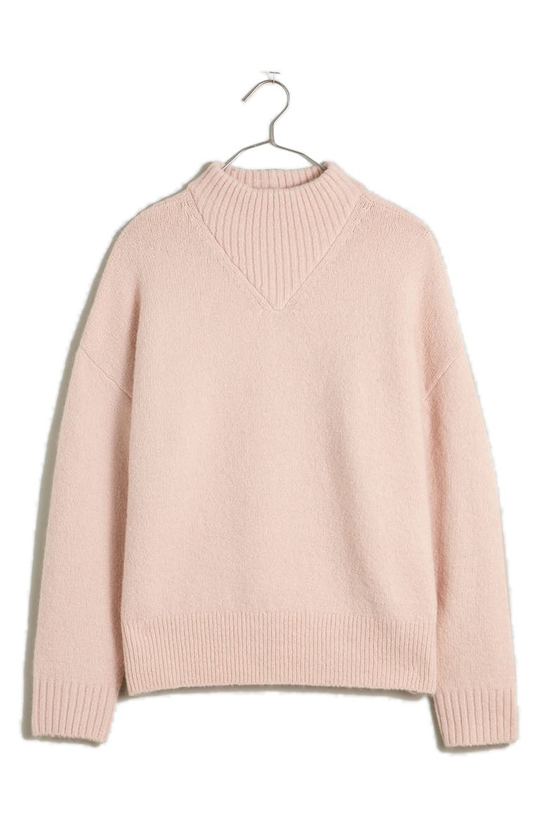 Dillon Mock Neck Pullover Sweater, Alternate, color, HTHR QUARTZ