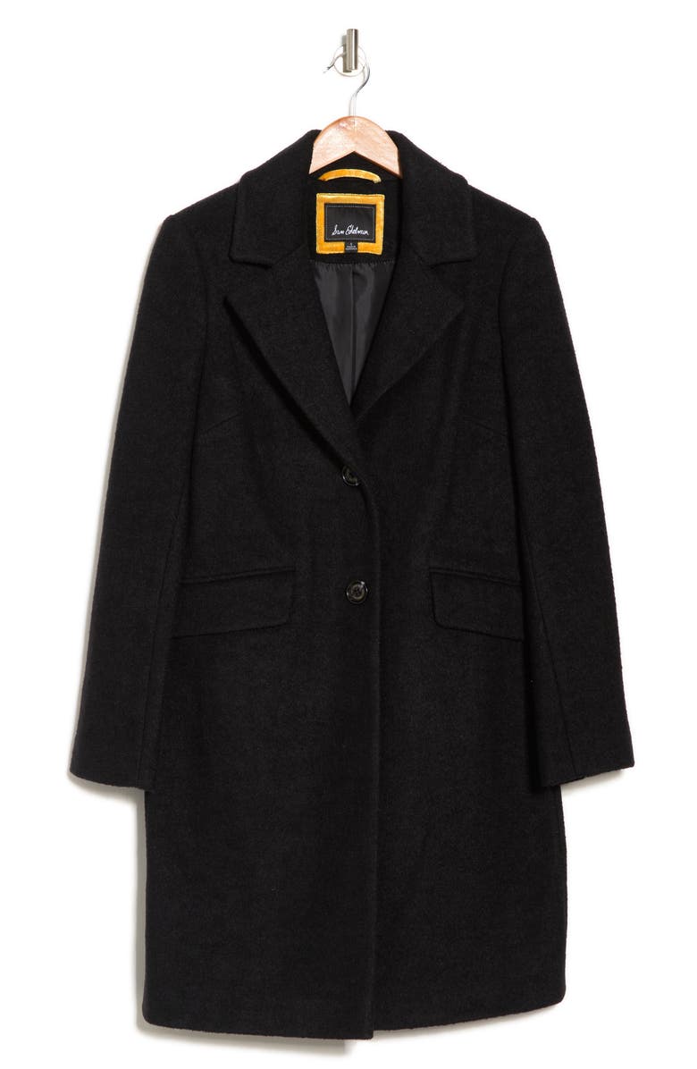 Sam Edelman Reefer Notch Collar Wool Blend Coat, Alternate, color, 
