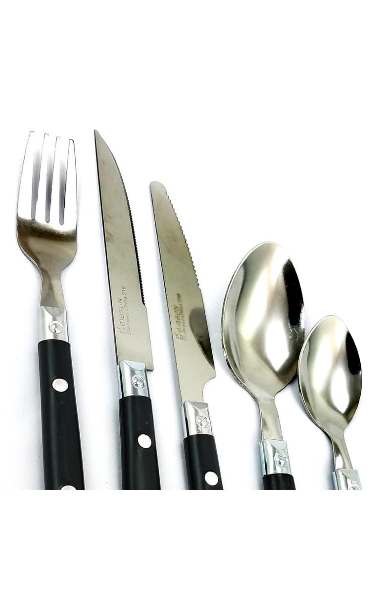 Gibson Home Casual Living 58 Piece Stainless Steel Flatware Set, Alternate, color, Black