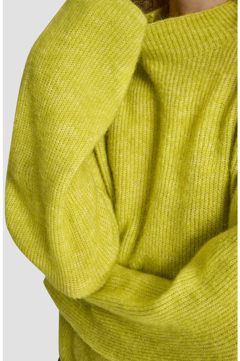 Funnel Neck Wool & Mohair Sweater, Alternate, color, CITRONELLA