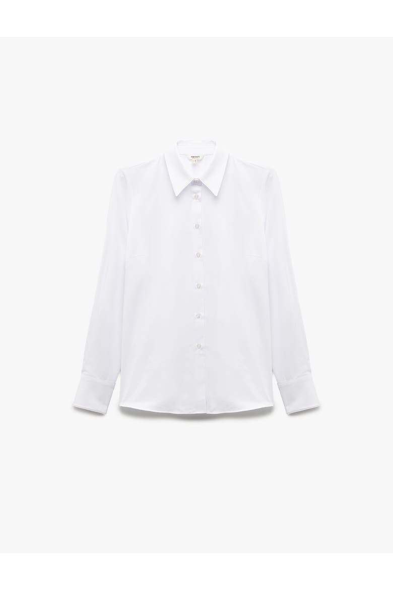 Long Sleeve Point Collar Poplin Shirt, Alternate, color, WHITE