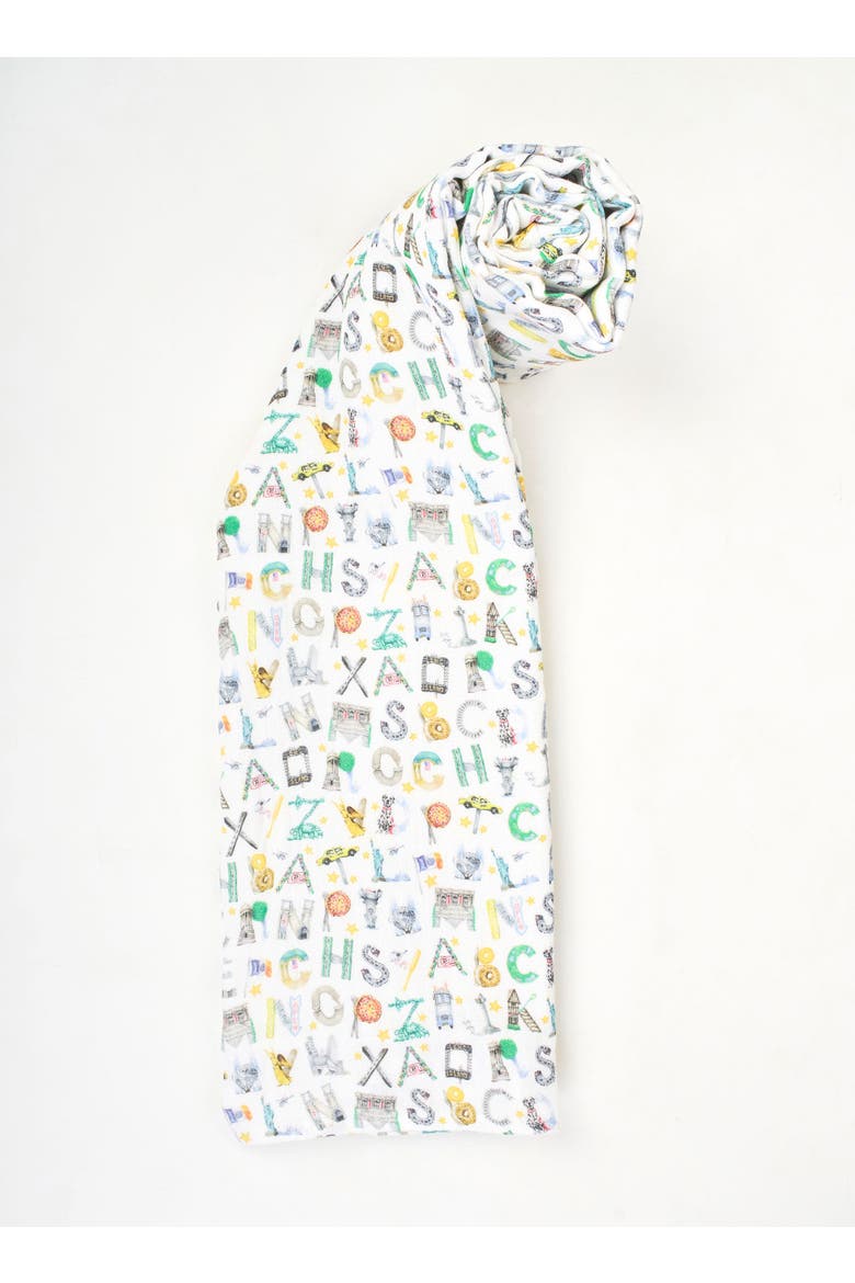 NYC Alphabet Soup Shawl Blanket, Main, color, White