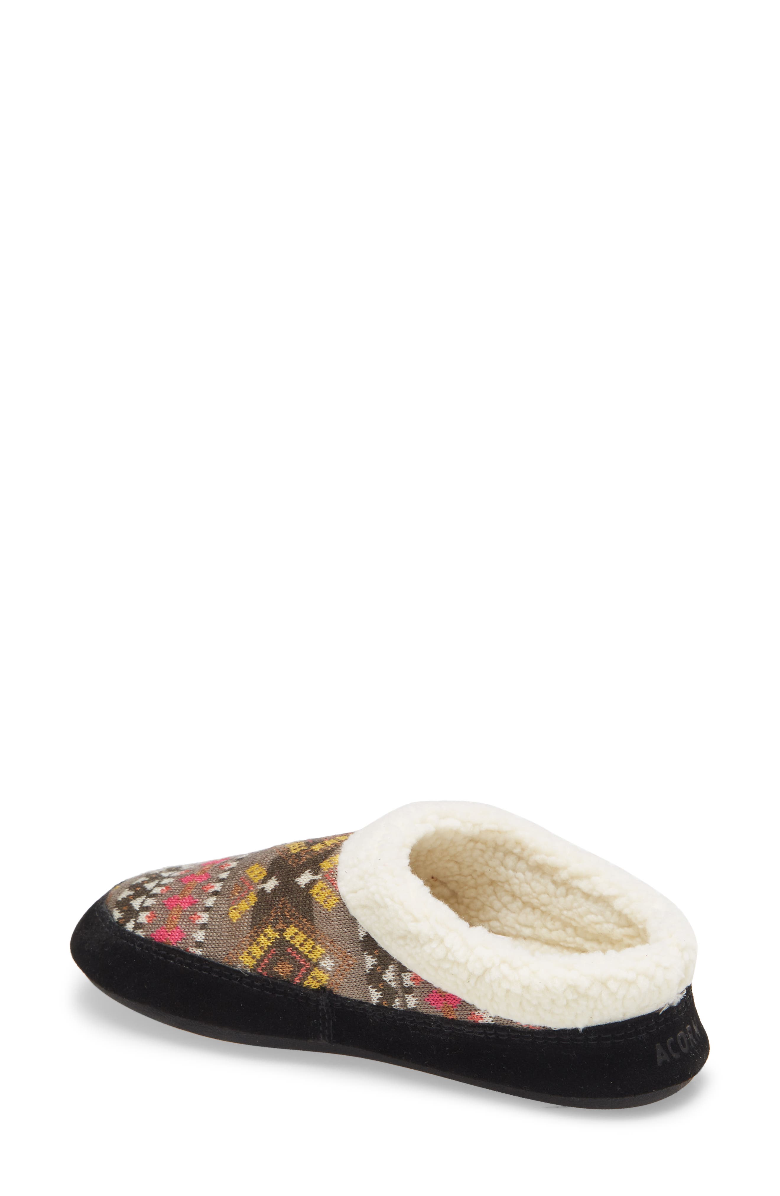 Acorn Fair Isle Hoodback Scuff Slipper, Alternate, color, 