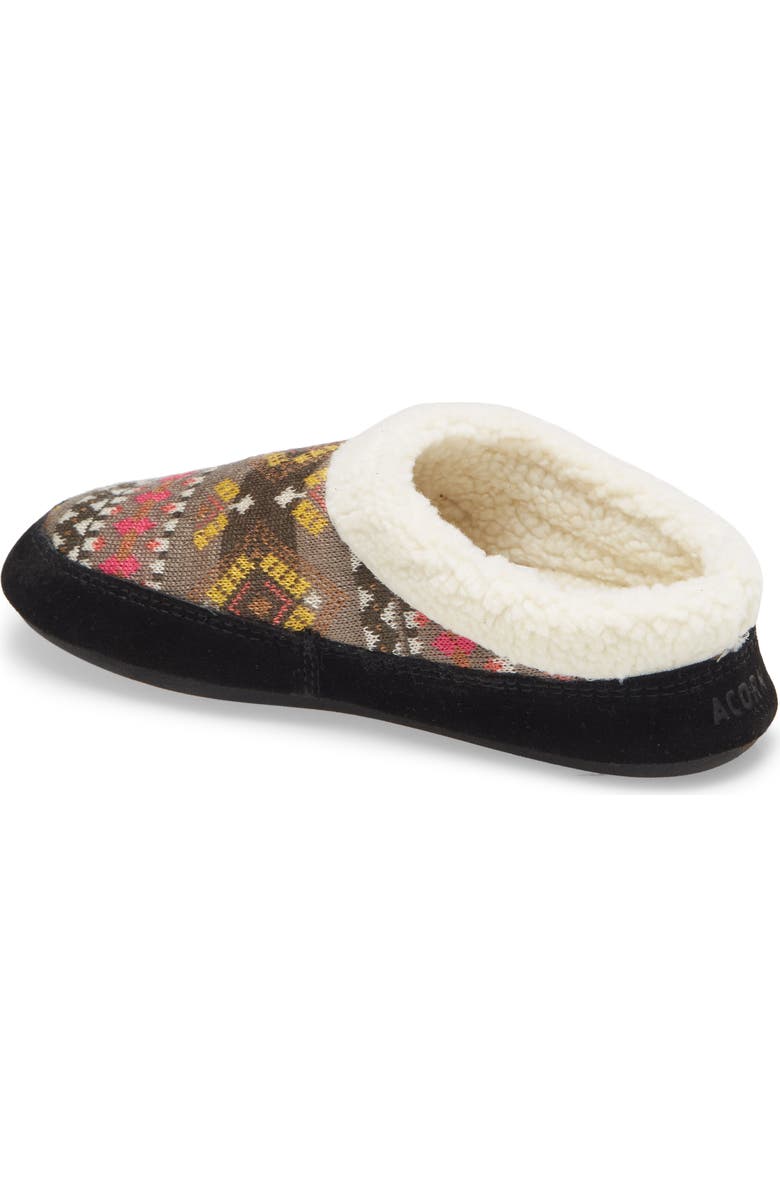 Acorn Fair Isle Hoodback Scuff Slipper, Alternate, color,