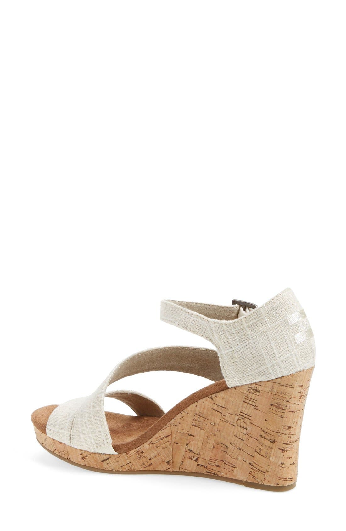 TOMS 'Clarissa' Wedge Sandal, Alternate, color, 