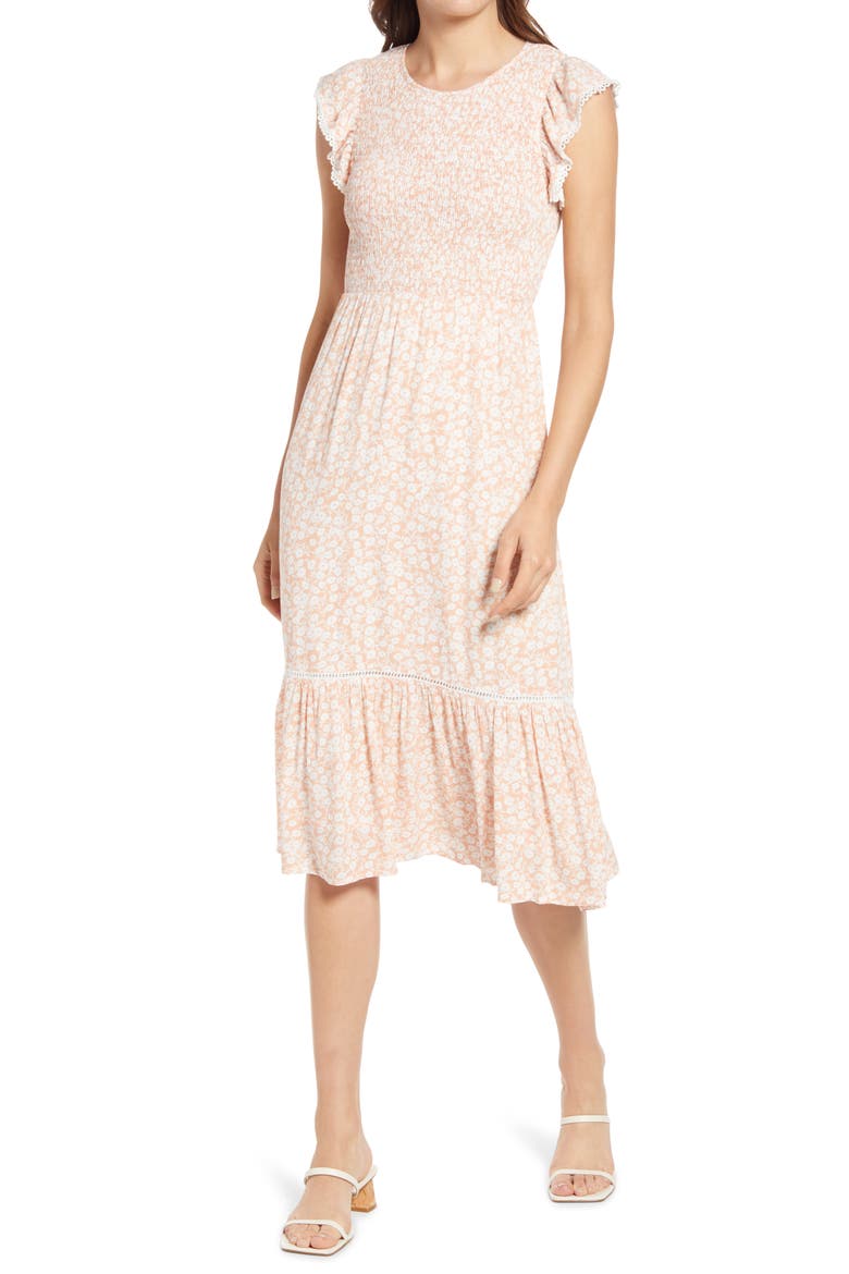 Pick Me In The Desert Dress, Main, color, NUDE-WHITE
