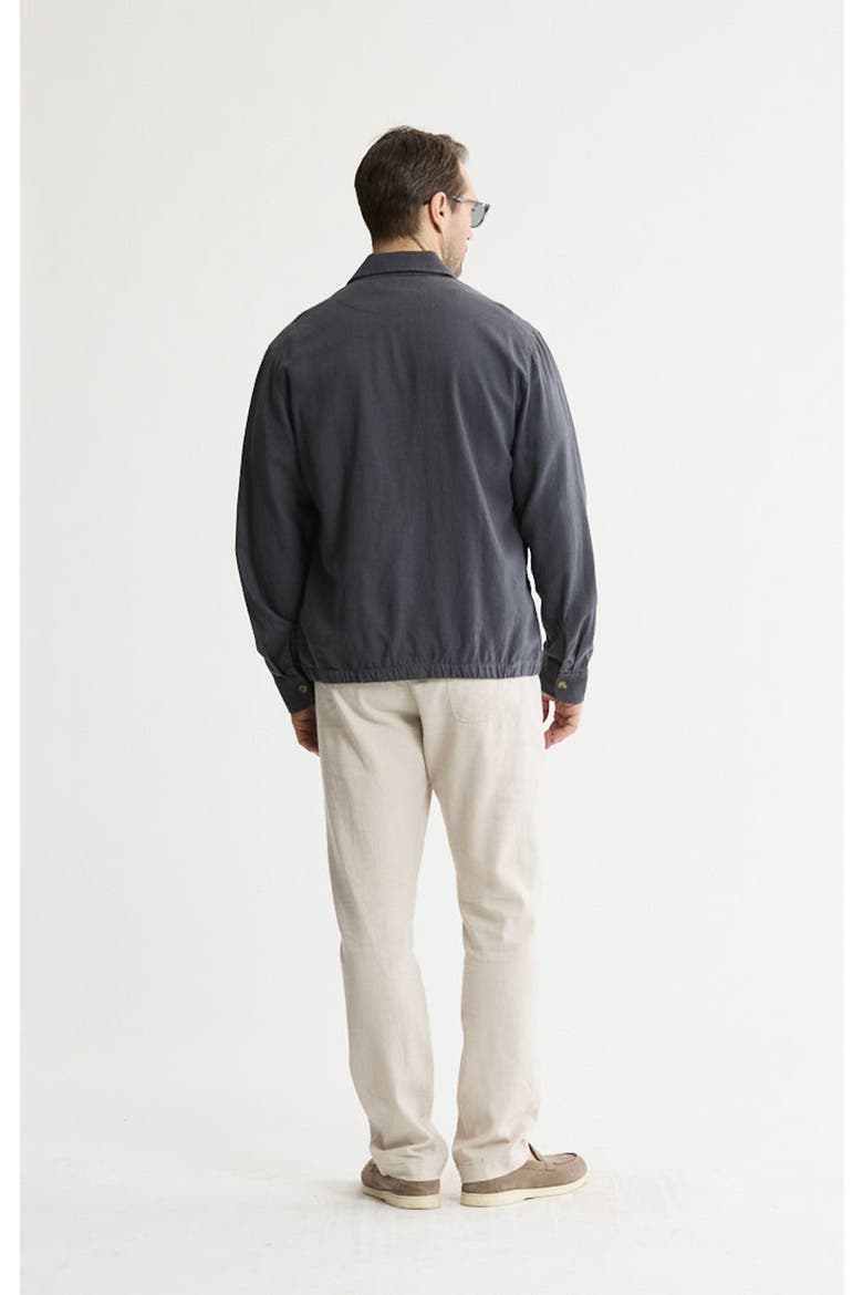 Linen Blend Zip Up Jacket, Alternate, color, Asphalt