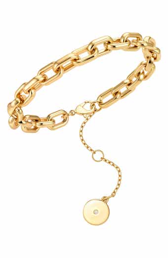 Paperclip Chain Disc Bracelet