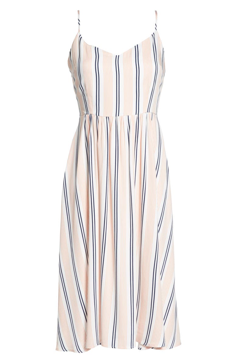 BB Dakota by Steve Madden BB Dakota Lilla Stripe Midi Dress, Alternate, color, 