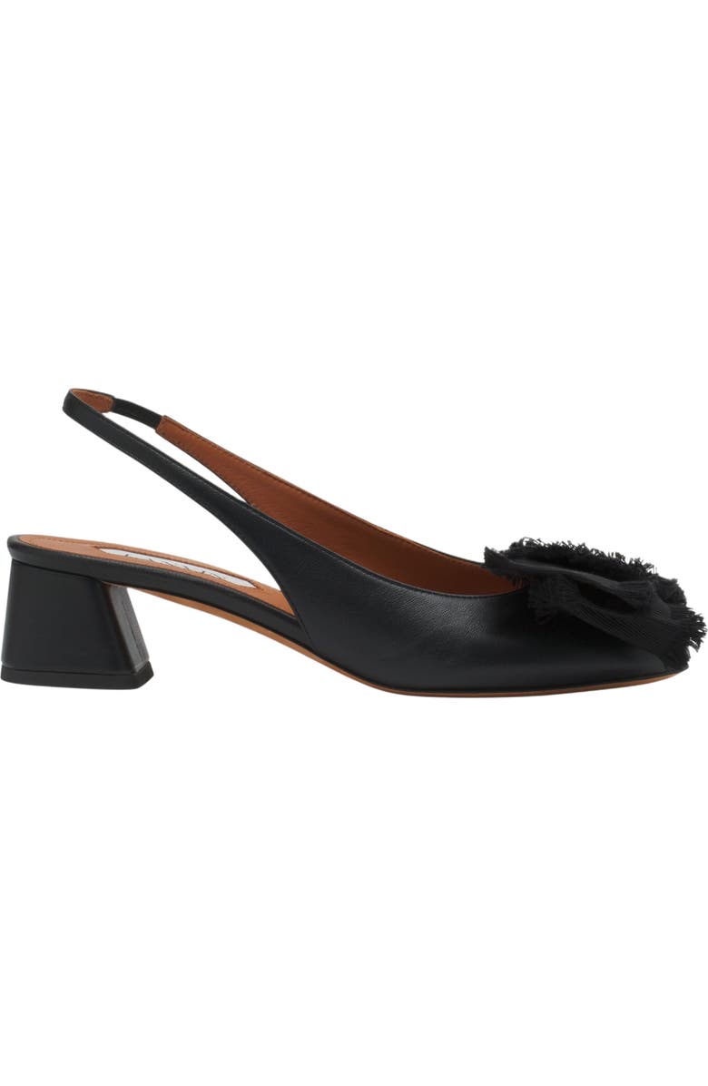 Lanvin Leather Heeled Slingback Ballerina, Main, color, Black
