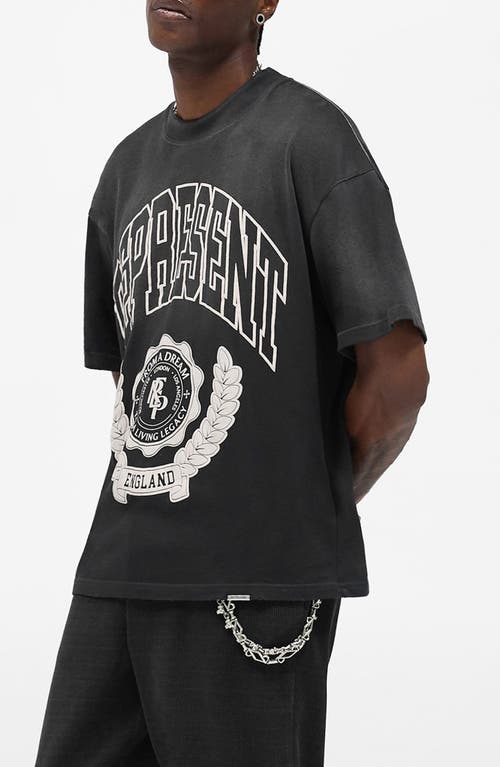 Represent Legacy Crest Cotton T-shirt With Distressed Effect In Black