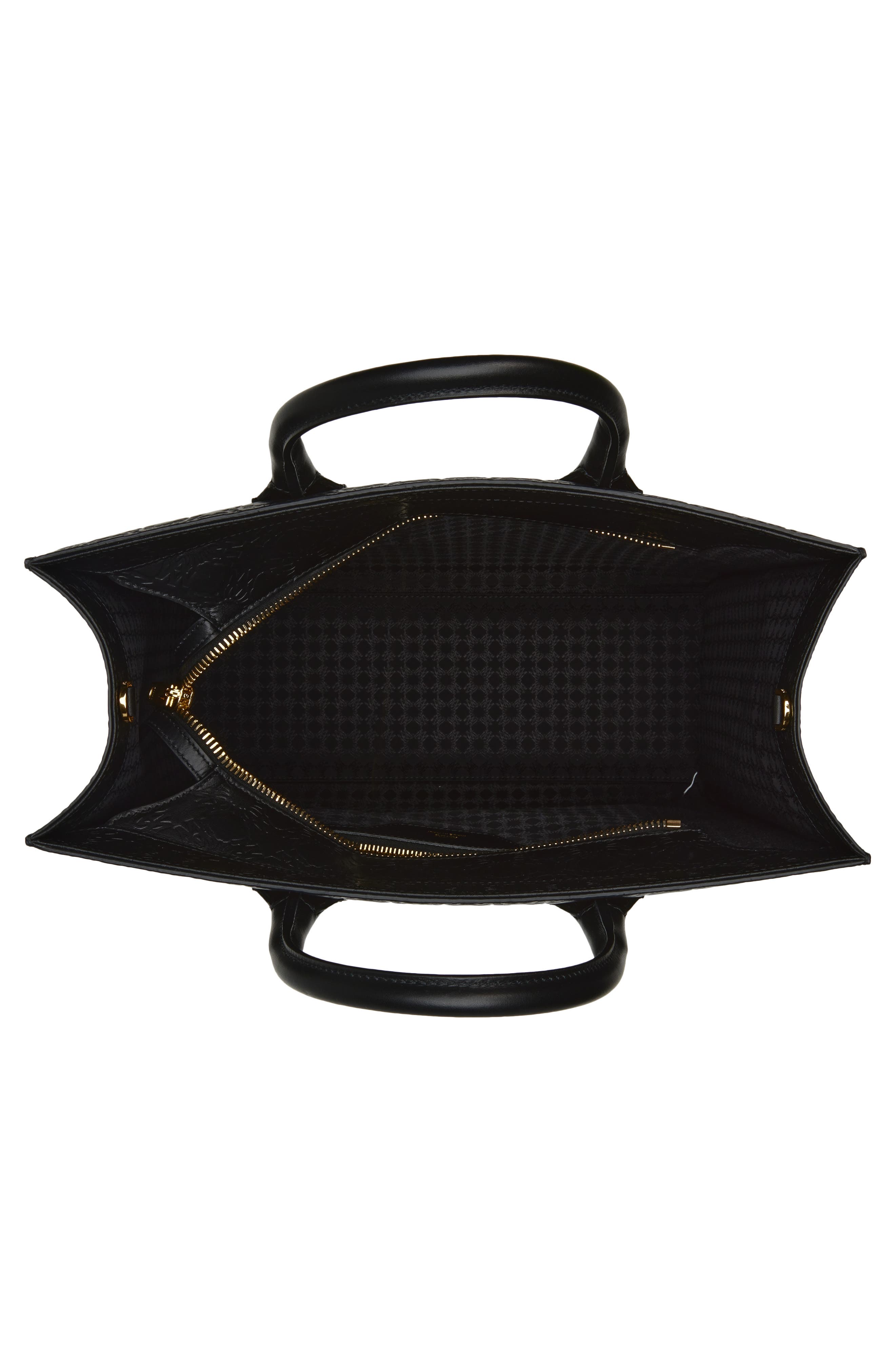 AMIRI Small MA Quad Debossed Leather Tote, Alternate, color, Black