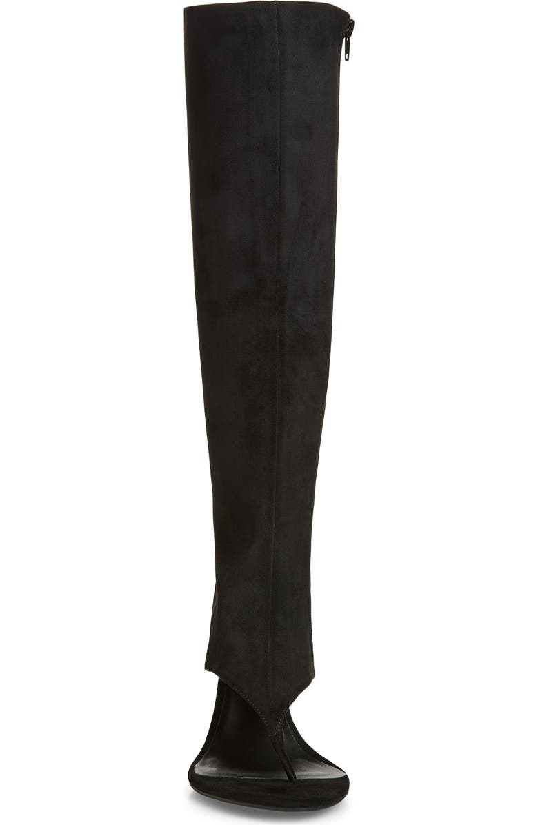 Jeffrey Campbell What's-Up Knee High Sculpted Wedge Sandal Boot, Alternate, color, Black Suede