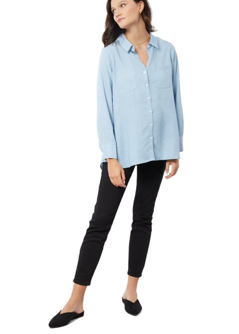 Button Down Maternity and Nursing Jean Shirt