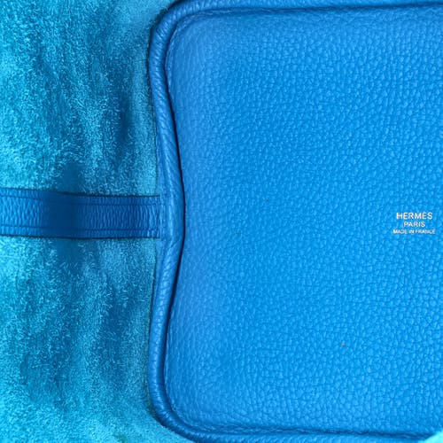 Pre-owned Hermes Hermes Picotin Lock Bag Clemence Mm In Blue