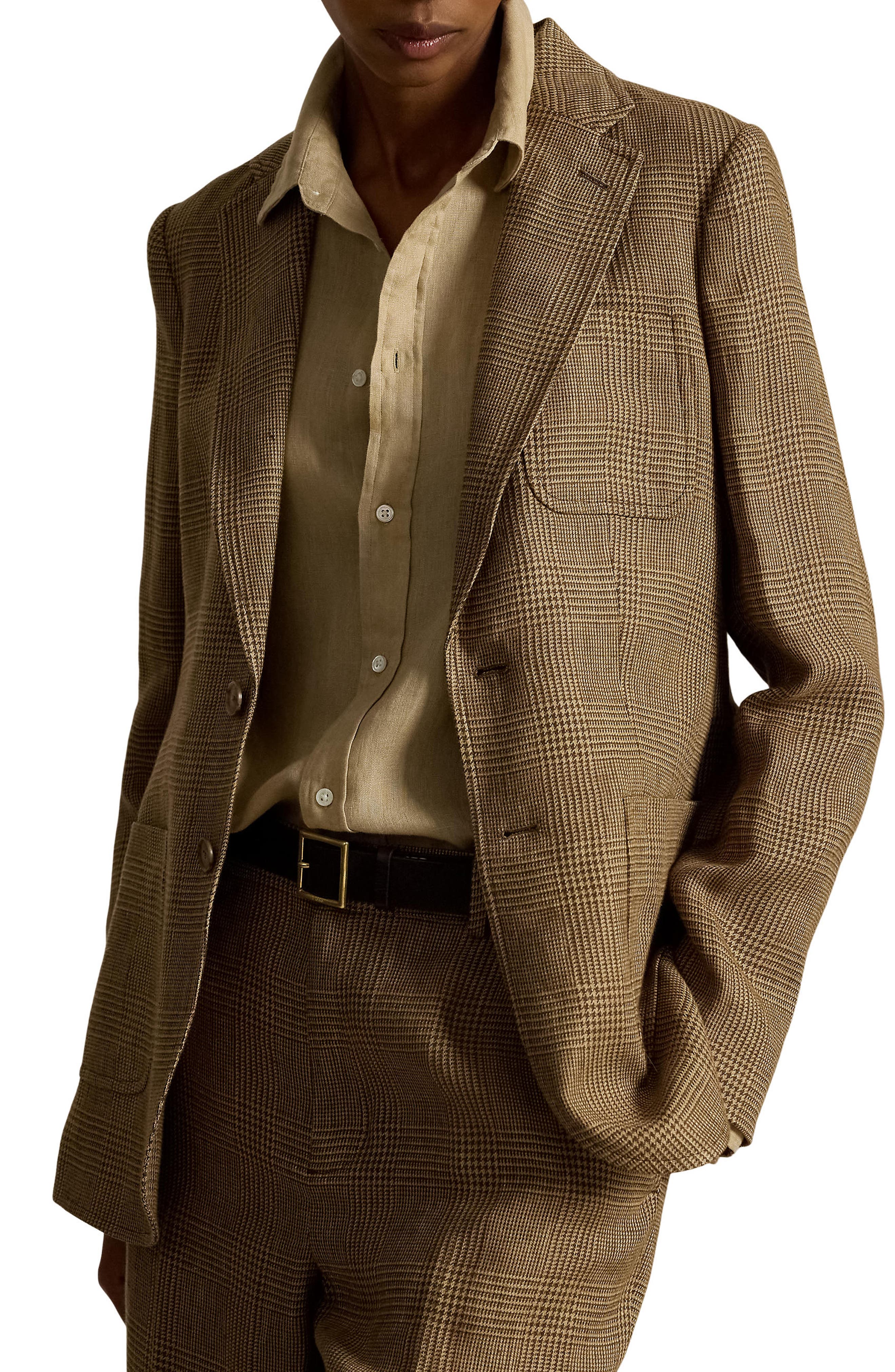 selected BROWN/ TAN GLEN CHECK