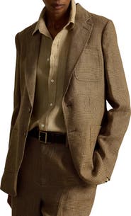 Polo Ralph Lauren Single Breasted Glen Plaid Linen Blazer