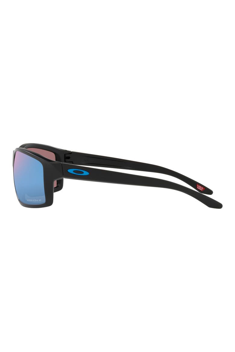 61mm Polarized Rectangle Sunglasses, Alternate, color, MATTE BLACK/ PRIZM DEEP WATER
