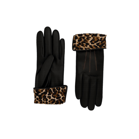 Fanny Lambskin Glove with Cashmere Lining and Contrast Cuff