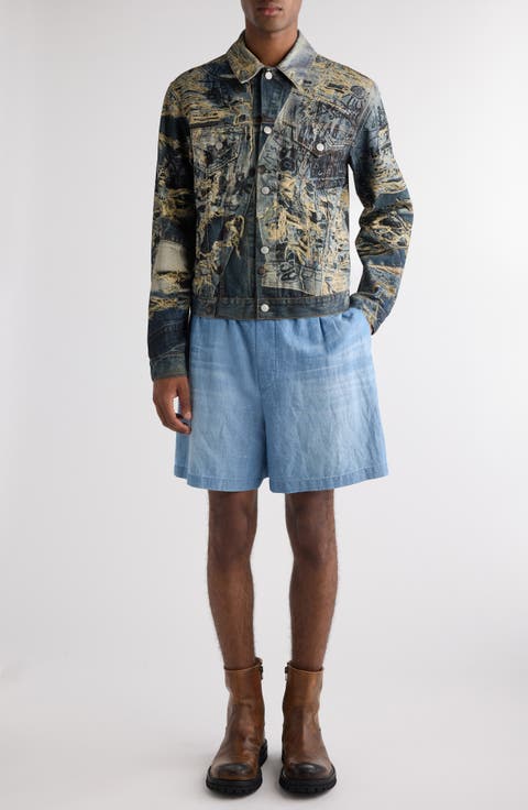 Trompe l'Oeil Print Denim Jacket
